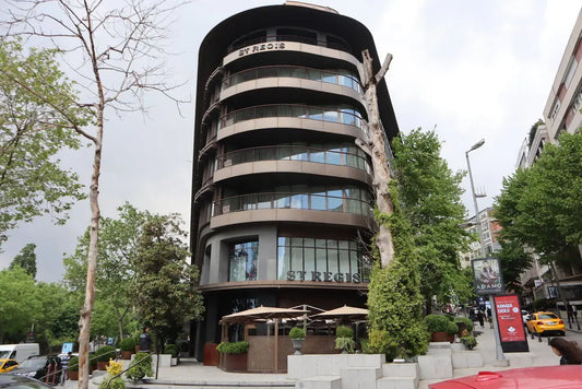 The contemporary bronze facade of The St. Regis Istanbul designed by Emre Arolat