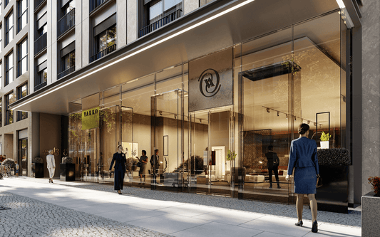 The elegant modernist facade of Vakko Hotel and Residence in the heart of the Nişantaşı luxury fashion district in Istanbul.